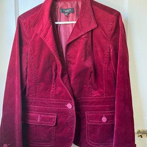 Talbots Burgundy Velvet Jacket Size 12